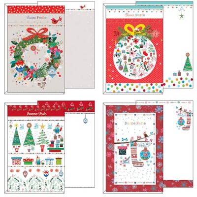Magicamente Carta 12 x julkort set med 4 julkort, 12 x 18 cm, tillverkade i högsta kvalitet kartong tillverkad i Italien Magicamente Carta 12 x julkort set med 4 julkort, 12 x 18 cm, tillverkade i högsta kvalitet kartong tillverkad i Italien