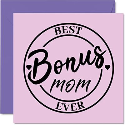 Stuff4 Styvmamma födelsedagskort – Best Bonus Mom Ever – Roligt nytt grattis på födelsedagskort från styvdotter son, 145 mm x 145 mm mors dag gratulationskort till styvmamma mamma Stuff4 Styvmamma födelsedagskort – Best Bonus Mom Ever – Roligt nytt grattis på födelsedagskort från styvdotter son, 145 mm x 145 mm mors dag gratulationskort till styvmamma mamma