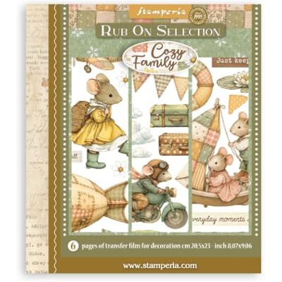 Stamperia Rub-on Selection (6 Pages) (Cozy Family) For Scrapbooks, Albums, Cards, Bullet Journals and More, Easily Transfer Images onto Paper and Other Surfaces Stamperia Rub-on Selection (6 Pages) (Cozy Family) For Scrapbooks, Albums, Cards, Bullet Journals and More, Easily Transfer Images onto Paper and Other Surfaces