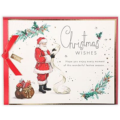 Clintons : Traditionell jultomte med lista allmänt julkort Clintons : Traditionell jultomte med lista allmänt julkort