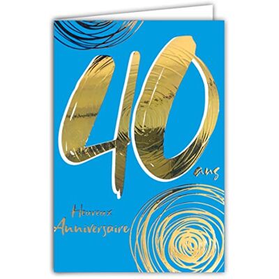 Afie 69-2640 40 år gammalt guld glansigt texturerat präglat guld födelsedagskort för herr dam färgglad text som är lämplig för ålder inuti kuvert ingår tillverkad i Frankrike ColorAges Afie 69-2640 40 år gammalt guld glansigt texturerat präglat guld födelsedagskort för herr dam färgglad text som är lämplig för ålder inuti kuvert ingår tillverkad i Frankrike ColorAges