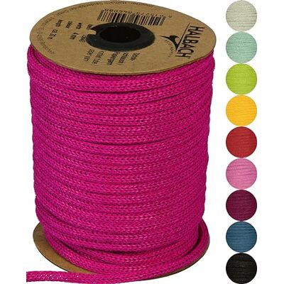 Halbach Seidenbänder Premium stickad slang i papper bredd: 4 mm längd: 30 m slanggarn påfyllningsbart och rivbeständigt, pappersgarn för namnskyltar barnrum eller för pyssel, färg: rosa Halbach Seidenbänder Premium stickad slang i papper bredd: 4 mm längd: 30 m slanggarn påfyllningsbart och rivbeständigt, pappersgarn för namnskyltar barnrum eller för pyssel, färg: rosa