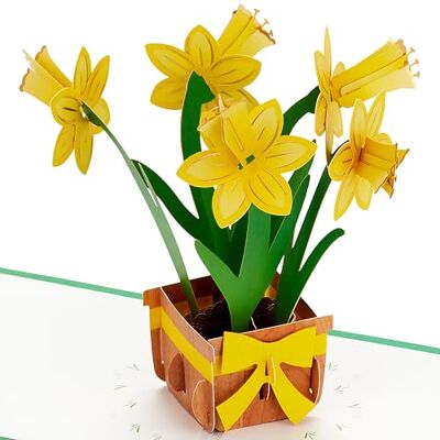 Hallmark påskkort, 3D & pop up påskkort, bukett påskliljor, gul, guld Hallmark påskkort, 3D & pop up påskkort, bukett påskliljor, gul, guld