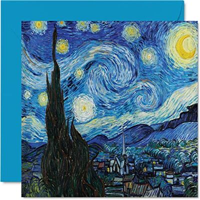 Stuff4 Klassiska konstkort för kvinnor män – Van Gogh Starry Night – känt abstrakt födelsedagskort för mamma pappa moster farbror barnflicka farfar, 145 mm x 145 mm traditionell klassisk målning konstverk gratulationskort Stuff4 Klassiska konstkort för kvinnor män – Van Gogh Starry Night – känt abstrakt födelsedagskort för mamma pappa moster farbror barnflicka farfar, 145 mm x 145 mm traditionell klassisk målning konstverk gratulationskort