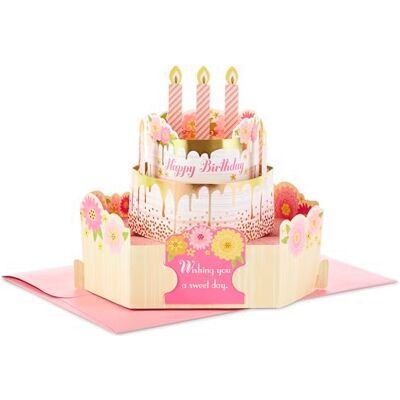Hallmark papper Wonder födelsedag popup-kort för kvinnor (rosa och guld födelsedagstårta) Hallmark papper Wonder födelsedag popup-kort för kvinnor (rosa och guld födelsedagstårta)