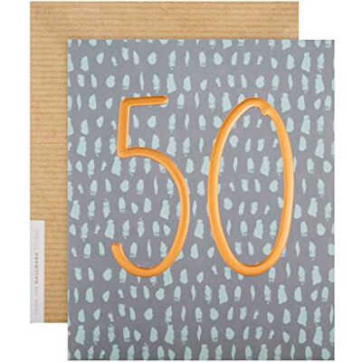 Hallmark 50:e födelsedagskort från The Studio – präglad kopparfolie nummer design Hallmark 50:e födelsedagskort från The Studio – präglad kopparfolie nummer design