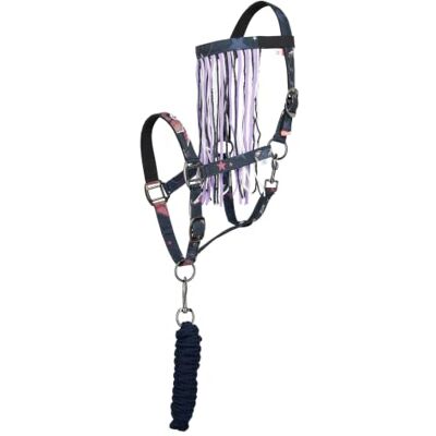 Imperial Riding grimset med bindningstickning och flugfransar – robust nylonhölster med spänne, kardborreband och knäppkrok, bekvämt och lättskött, Pixie Dust AOP, Cob Imperial Riding grimset med bindningstickning och flugfransar – robust nylonhölster med spänne, kardborreband och knäppkrok, bekvämt och lättskött, Pixie Dust AOP, Cob