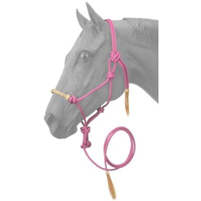 Tough 1 Rawhide näsband rep grimma med bly, rosa, häst Tough 1 Rawhide näsband rep grimma med bly, rosa, häst