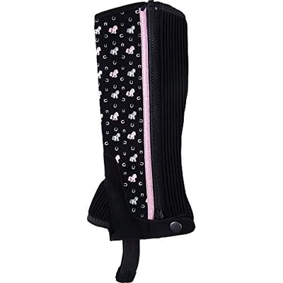 PFIFF 102874 'Lucky Pony' barnchaps, 6 storlekar, svart/rosa PFIFF 102874 'Lucky Pony' barnchaps, 6 storlekar, svart/rosa