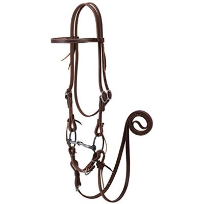 Weaver Leather Vävare läderarbete tack träns med ring snaffle munbit, gyllene kastanj Weaver Leather Vävare läderarbete tack träns med ring snaffle munbit, gyllene kastanj