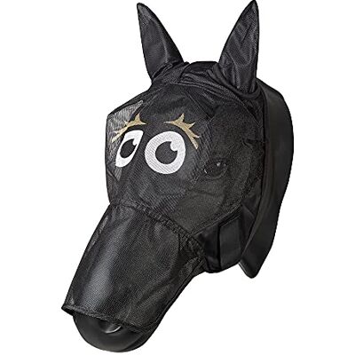 PFIFF 101013 Flygmask ansiktsmask med motiv för hästar, flygskydd, Pony/S, Svart Beige PFIFF 101013 Flygmask ansiktsmask med motiv för hästar, flygskydd, Pony/S, Svart Beige