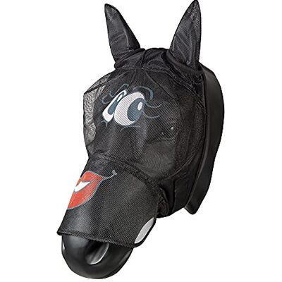 PFIFF 101013 flygmask ansiktsmask med motiv för hästar, flygskydd, Pony/S, Schwarz-Grau-Rot PFIFF 101013 flygmask ansiktsmask med motiv för hästar, flygskydd, Pony/S, Schwarz-Grau-Rot
