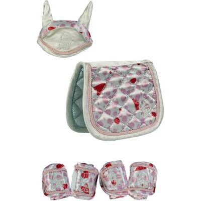 HKM Cuddle Pony Design Set Ull Vit/Rosa En Storlek HKM Cuddle Pony Design Set Ull Vit/Rosa En Storlek