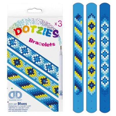 DIAMOND DOTZ DTZ11-007 ies armband set blå, 3 glittrande armband för egendesign, justerbar längd, perfekt för barn DIAMOND DOTZ DTZ11-007 ies armband set blå, 3 glittrande armband för egendesign, justerbar längd, perfekt för barn