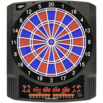 Carromco darttavla elektronisk, 2 hål, klassisk master II, röd-blå för 1–8 spelare med pilar och strömförsörjning, med 36 spel/585 variationer (inklusive cricket) Carromco darttavla elektronisk, 2 hål, klassisk master II, röd-blå för 1–8 spelare med pilar och strömförsörjning, med 36 spel/585 variationer (inklusive cricket)