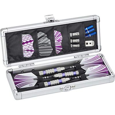 Casemaster Accolade aluminium pilfodral rymmer 3 stålspetsar och mjuka spetspartar, smal profil passar in i din ficka medan du håller dina dart rena Casemaster Accolade aluminium pilfodral rymmer 3 stålspetsar och mjuka spetspartar, smal profil passar in i din ficka medan du håller dina dart rena