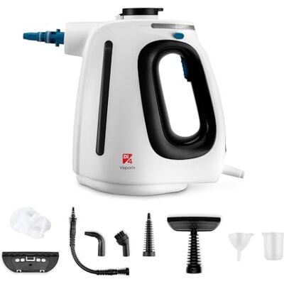 Di4 Vaporix Handhållen Ångtvätt 1350W, Kontinuerlig Ånga 32 g/min, Uppvärmning 30 s, 16 min Ånga, Vattentank 550 ml, Multifunktionell Ångtvätt med 9 Tillbehör, 3 m Slang Di4 Vaporix Handhållen Ångtvätt 1350W, Kontinuerlig Ånga 32 g/min, Uppvärmning 30 s, 16 min Ånga, Vattentank 550 ml, Multifunktionell Ångtvätt med 9 Tillbehör, 3 m Slang