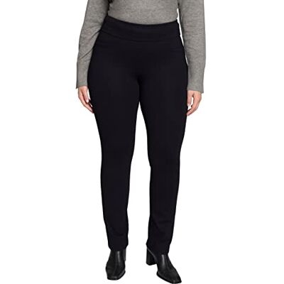 Ulla Popken dam stora storlekar överdimensionerade plus size kroppsformande byxor 813355, svart, 36W x 32L Ulla Popken dam stora storlekar överdimensionerade plus size kroppsformande byxor 813355, svart, 36W x 32L