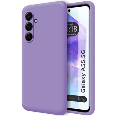 Tumundosmartphone Ultramjukt flytande silikonfodral för Samsung Galaxy A55 5G lila Tumundosmartphone Ultramjukt flytande silikonfodral för Samsung Galaxy A55 5G lila
