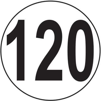 Ambiance Sticker Klistermärke Macaron hastighetsbegränsning tränare traktor vikt tung skivbegränsning lastbil 120 KM/H självhäftande 20 cm diameter Ambiance Sticker Klistermärke Macaron hastighetsbegränsning tränare traktor vikt tung skivbegränsning lastbil 120 KM/H självhäftande 20 cm diameter