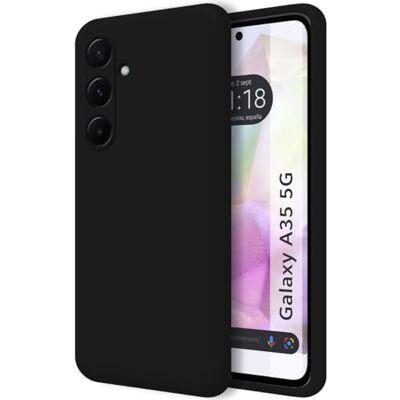 Tumundosmartphone Ultramjukt flytande silikonfodral för Samsung Galaxy A35 5G svart Tumundosmartphone Ultramjukt flytande silikonfodral för Samsung Galaxy A35 5G svart