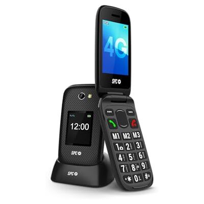SPC Harmony 2 – mobiltelefon för äldre, stora, 4G och dubbla skärmar mot repor (2,8 tum + 1,77 tum), SOS-knapp och isprofil, volym 104 dB och kompatibel med hörlurar, svart SPC Harmony 2 – mobiltelefon för äldre, stora, 4G och dubbla skärmar mot repor (2,8 tum + 1,77 tum), SOS-knapp och isprofil, volym 104 dB och kompatibel med hörlurar, svart