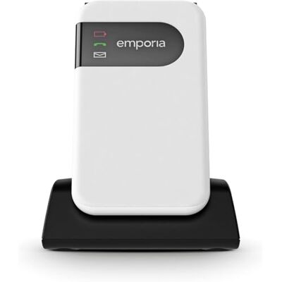 Emporia SIMPLICITYGLAM 2G seniormobiltelefon utan kontrakt, knapptelefon med nödsamtalsknapp, seniormobiltelefon, stora knappar, enkel användning, snabbvalsknappar, hörapparatkompatibel, vit Emporia SIMPLICITYGLAM 2G seniormobiltelefon utan kontrakt, knapptelefon med nödsamtalsknapp, seniormobiltelefon, stora knappar, enkel användning, snabbvalsknappar, hörapparatkompatibel, vit