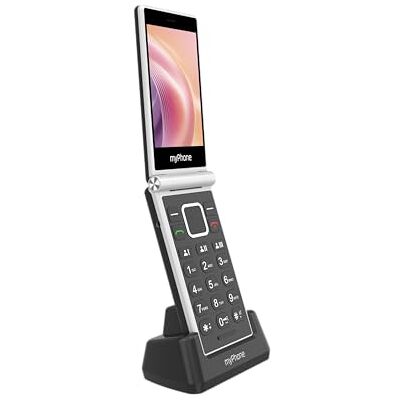 MP myPhone Tango 2 LTE Mobiltelefon för seniorer utan paket, 3,5 tum och 2,4 tum skärm, vikbar, flip-up, 1700 mAh, 4G, Dual SIM, med nödsamtalsknapp, laddare, kamera, svart MP myPhone Tango 2 LTE Mobiltelefon för seniorer utan paket, 3,5 tum och 2,4 tum skärm, vikbar, flip-up, 1700 mAh, 4G, Dual SIM, med nödsamtalsknapp, laddare, kamera, svart