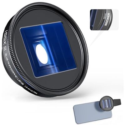 NEEWER 1,55 x blå anamorfisk lins kompatibel med iPhone Android Samsung, telefonkameratillbehör med 17 mm gängad linsklämma och 58 mm filteradapterring, bioisk bred skärmeffekt, LS-43 ULTRA NEEWER 1,55 x blå anamorfisk lins kompatibel med iPhone Android Samsung, telefonkameratillbehör med 17 mm gängad linsklämma och 58 mm filteradapterring, bioisk bred skärmeffekt, LS-43 ULTRA