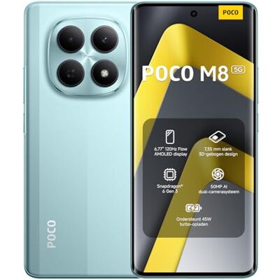XIAOMI POCO M8, Smartphone 8+256 GB, 6,77 tum 120 Hz FIoW AMOLED-skärm, Snapdragon 6 Gen 3, 50 MP AI dubbelkamerasystem, 7,35 mm Sleek 3D-böjd design, grön, garanti 2 år, laddare ingår inte XIAOMI POCO M8, Smartphone 8+256 GB, 6,77 tum 120 Hz FIoW AMOLED-skärm, Snapdragon 6 Gen 3, 50 MP AI dubbelkamerasystem, 7,35 mm Sleek 3D-böjd design, grön, garanti 2 år, laddare ingår inte