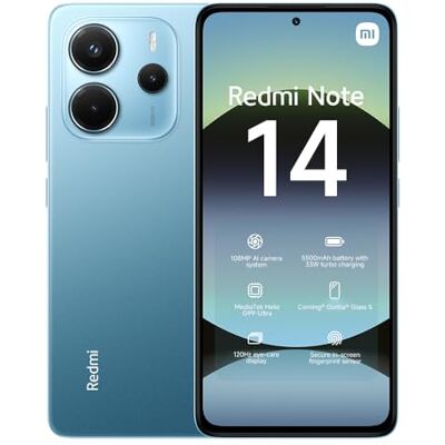 XIAOMI Redmi Note 14 smartphone, 8+256GB, blått, 108 MP AI kamerasystem, 5 500 mAh batteri, 120Hz ögonvårdsdisplay, AI-funktioner (ingen laddning ingår) XIAOMI Redmi Note 14 smartphone, 8+256GB, blått, 108 MP AI kamerasystem, 5 500 mAh batteri, 120Hz ögonvårdsdisplay, AI-funktioner (ingen laddning ingår)