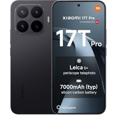 XIAOMI 17T Pro, smartphone 12 + 512 GB, 6,8 tum 144 Hz ögonvårdsdisplay, 7 000 mAh (typ) silikon-kolbatteri, Leica 5 x telephoto, 100 W HyperCharge, svart, 1 års extra garanti XIAOMI 17T Pro, smartphone 12 + 512 GB, 6,8 tum 144 Hz ögonvårdsdisplay, 7 000 mAh (typ) silikon-kolbatteri, Leica 5 x telephoto, 100 W HyperCharge, svart, 1 års extra garanti