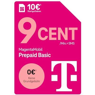 Deutsche Telekom Telekom MagentaMobil Prepaid Basic 9 ct per minut/SMS i alla typer. Nätverk valfri dagflat (50 MB) för mobil surfing I utan kontraktsskyldighet, full kostnadskontroll I 10 EUR startkredit Deutsche Telekom Telekom MagentaMobil Prepaid Basic 9 ct per minut/SMS i alla typer. Nätverk valfri dagflat (50 MB) för mobil surfing I utan kontraktsskyldighet, full kostnadskontroll I 10 EUR startkredit