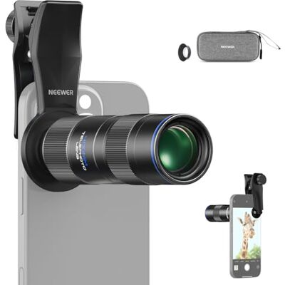 NEEWER 400 mm teleobjektiv för smartphone-kamera med 17 mm objektivklämma med gänga 70 cm minimalt makrofokusavstånd 2 x zoom för bakplatta telefonbur fodral kompatibelt med iPhone Samsung Android, LS NEEWER 400 mm teleobjektiv för smartphone-kamera med 17 mm objektivklämma med gänga 70 cm minimalt makrofokusavstånd 2 x zoom för bakplatta telefonbur fodral kompatibelt med iPhone Samsung Android, LS