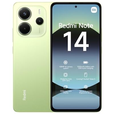 XIAOMI Redmi Note 14 smartphone, 6+128GB, grön, 108 MP AI kamerasystem, 5 500 mAh batteri, 120Hz ögonvårdsdisplay, AI-funktioner (ingen laddning ingår) XIAOMI Redmi Note 14 smartphone, 6+128GB, grön, 108 MP AI kamerasystem, 5 500 mAh batteri, 120Hz ögonvårdsdisplay, AI-funktioner (ingen laddning ingår)