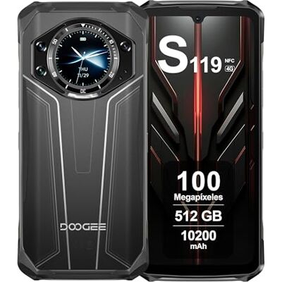 DOOGEE S119 Telephone Incassable 4G, 24 Go RAM + 512 Go ROM, Batterie 10200mAh, Écran 6.72 Pouces FHD+, AI Camara 100MP, Octa-Core, Android 14, Double SIM, NFC, Smartphone Incassable 2025, Argent DOOGEE S119 Telephone Incassable 4G, 24 Go RAM + 512 Go ROM, Batterie 10200mAh, Écran 6.72 Pouces FHD+, AI Camara 100MP, Octa-Core, Android 14, Double SIM, NFC, Smartphone Incassable 2025, Argent