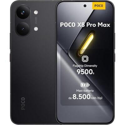 XIAOMI POCO X8 Pro Max, smartphone 12 + 256 GB, flaggskeppsdimensioner 9 500 s, 8 500 mAh (typ) batteri, ultraljus AMOLED-skärm, 50 MP ljusfusion 600 med OIS, svart, 1 års extra garanti, laddare ingår inte XIAOMI POCO X8 Pro Max, smartphone 12 + 256 GB, flaggskeppsdimensioner 9 500 s, 8 500 mAh (typ) batteri, ultraljus AMOLED-skärm, 50 MP ljusfusion 600 med OIS, svart, 1 års extra garanti, laddare ingår inte