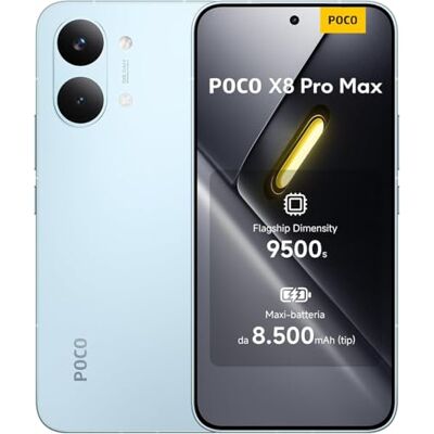 XIAOMI POCO X8 Pro Max, smartphone 12 + 512 GB, flaggskeppsdimensioner 9 500 s, 8 500 mAh (typ) batteri, ultraljus AMOLED-skärm, 50 MP ljusfusion 600 med OIS, blå, 1 års extra garanti, laddare ingår inte XIAOMI POCO X8 Pro Max, smartphone 12 + 512 GB, flaggskeppsdimensioner 9 500 s, 8 500 mAh (typ) batteri, ultraljus AMOLED-skärm, 50 MP ljusfusion 600 med OIS, blå, 1 års extra garanti, laddare ingår inte