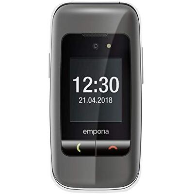 Emporia ONE Seniormobil hopfällbar mobiltelefon utan kontrakt Mobiltelefon med nödsamtalsknapp 2,4-tums display Spacegrey, all_carriers grå/silver Emporia ONE Seniormobil hopfällbar mobiltelefon utan kontrakt Mobiltelefon med nödsamtalsknapp 2,4-tums display Spacegrey, all_carriers grå/silver