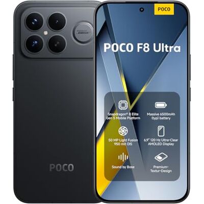 XIAOMI POCO F8 Ultra, Smartphone 16+512 GB, 6,9 tum 120 Hz AMOLED-skärm, 50 MP Light Fusion 950 med OIS, Sound by Bose, 6 500 mAh, svart, garanti 2 år, laddare ingår inte XIAOMI POCO F8 Ultra, Smartphone 16+512 GB, 6,9 tum 120 Hz AMOLED-skärm, 50 MP Light Fusion 950 med OIS, Sound by Bose, 6 500 mAh, svart, garanti 2 år, laddare ingår inte
