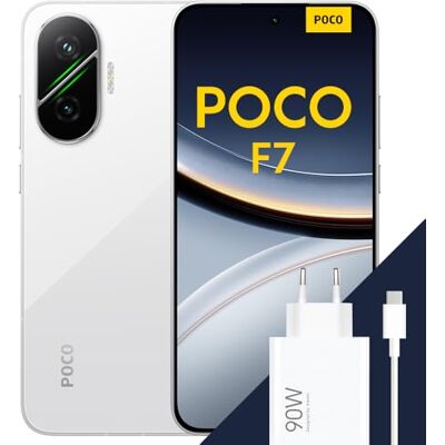 XIAOMI POCO F7 Smartphone, 12 + 512 GB, vit, Snapdragon 8s 4:e generationen, 6 500 mAh batteri, Sony-kamera 50 MP med OIS, 6,83 tum AMOLED-skärm 1,5K 120 Hz (adapter beroende på förpackning) XIAOMI POCO F7 Smartphone, 12 + 512 GB, vit, Snapdragon 8s 4:e generationen, 6 500 mAh batteri, Sony-kamera 50 MP med OIS, 6,83 tum AMOLED-skärm 1,5K 120 Hz (adapter beroende på förpackning)