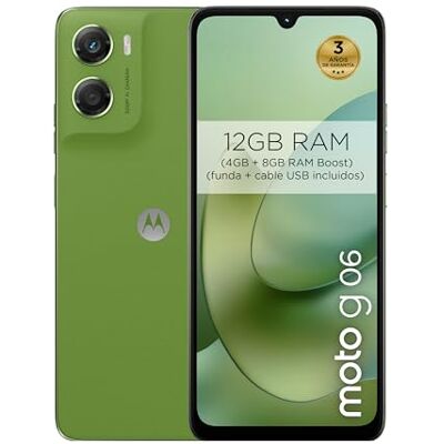 Motorola Moto g06 12 GB (4 GB+8 GB RAM Boost)/256 GB PANTONE TENDRIL-färg, stor 6,88-tums skärm med Dolby Atmos-ljud, 50 MP AI-kamerasystem, IP64, 5 100 mAh batteri Motorola Moto g06 12 GB (4 GB+8 GB RAM Boost)/256 GB PANTONE TENDRIL-färg, stor 6,88-tums skärm med Dolby Atmos-ljud, 50 MP AI-kamerasystem, IP64, 5 100 mAh batteri