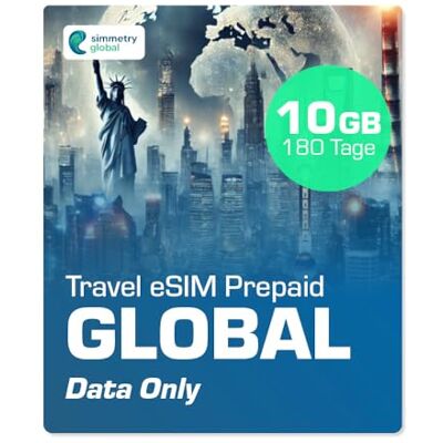 simmetry Global data eSIM, 10 GB, 180 dagar, kompatibel med eSIM-aktiverade iOS- och Android-enheter, hotspot-delning, perfekt för långa resor eller permanent användning. simmetry Global data eSIM, 10 GB, 180 dagar, kompatibel med eSIM-aktiverade iOS- och Android-enheter, hotspot-delning, perfekt för långa resor eller permanent användning.