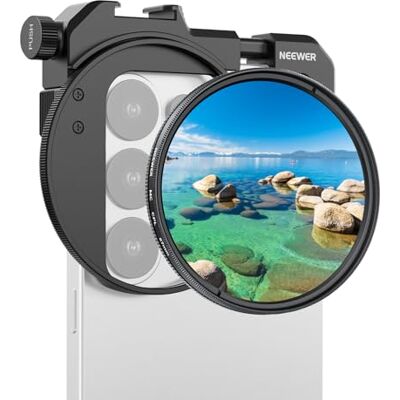 NEEWER 67 mm telefonfilterhållare med justerbar klämma, kall sko CPL-filter, smartphone fototillbehör kompatibel med iPhone 17 16 15 14 Samsung Galaxy S26 Ultra S25, FL-112 NEEWER 67 mm telefonfilterhållare med justerbar klämma, kall sko CPL-filter, smartphone fototillbehör kompatibel med iPhone 17 16 15 14 Samsung Galaxy S26 Ultra S25, FL-112