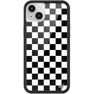 Wildflower Cases Compatible with Apple iPhone 13/14 Protective Black Bumper, 4ft Drop Test Certified, Women Owned Small Business Checkers Skate Black White Classic Cute Trendy Wildflower Cases Compatible with Apple iPhone 13/14 Protective Black Bumper, 4ft Drop Test Certified, Women Owned Small Business Checkers Skate Black White Classic Cute Trendy