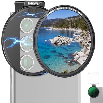 NEEWER 67 mm magnetiskt CPL-filter polfilter för telefon, cirkulär polariseringsfilter med kall sko mobiltelefon kamera objektivklämma, fototillbehör kompatibla med iPhone Samsung Galaxy Android Cell NEEWER 67 mm magnetiskt CPL-filter polfilter för telefon, cirkulär polariseringsfilter med kall sko mobiltelefon kamera objektivklämma, fototillbehör kompatibla med iPhone Samsung Galaxy Android Cell