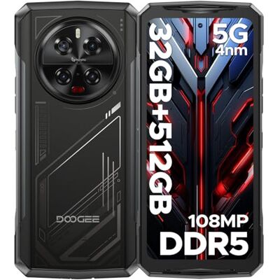 DOOGEE V40 Telephone Portable Incassable 5G, 32GB RAM+512GB ROM(TF 2TB) Smartphone Incassable Android 14 avec 120Hz 6,78” FHD+ Écran, 4nm D7300/ AI 108MP/WiFi 6E/BT 5,4/NFC/3 Fente de Carte, Argent DOOGEE V40 Telephone Portable Incassable 5G, 32GB RAM+512GB ROM(TF 2TB) Smartphone Incassable Android 14 avec 120Hz 6,78” FHD+ Écran, 4nm D7300/ AI 108MP/WiFi 6E/BT 5,4/NFC/3 Fente de Carte, Argent