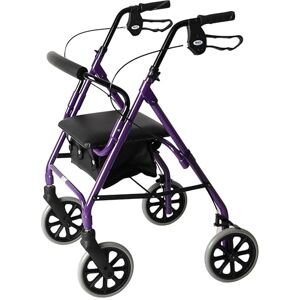 Lättviktsfällbar Fyrhjulig Rollator med Kuddstöd, Låsbara Bromsar, Ergonomiska Handtag - Walker Lättviktsfällbar Fyrhjulig Rollator med Kuddstöd, Låsbara Bromsar, Ergonomiska Handtag - Walker