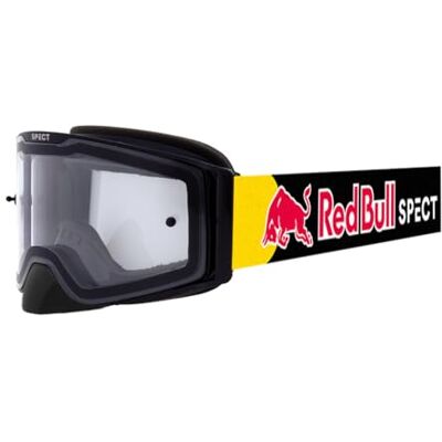 Red Bull Spect Eyewear Red Bull Spect Torp MX solglasögon med svart ram svart färgad rem klar dubbelplatta linser Red Bull Spect Eyewear Red Bull Spect Torp MX solglasögon med svart ram svart färgad rem klar dubbelplatta linser