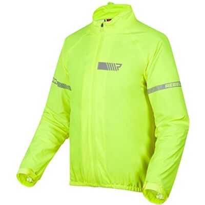 REBELHORN Ocean motorcykel regnjacka laminerat membran reflekterande element vindtät ventilerande, vattentät, Fluo gul, XS REBELHORN Ocean motorcykel regnjacka laminerat membran reflekterande element vindtät ventilerande, vattentät, Fluo gul, XS